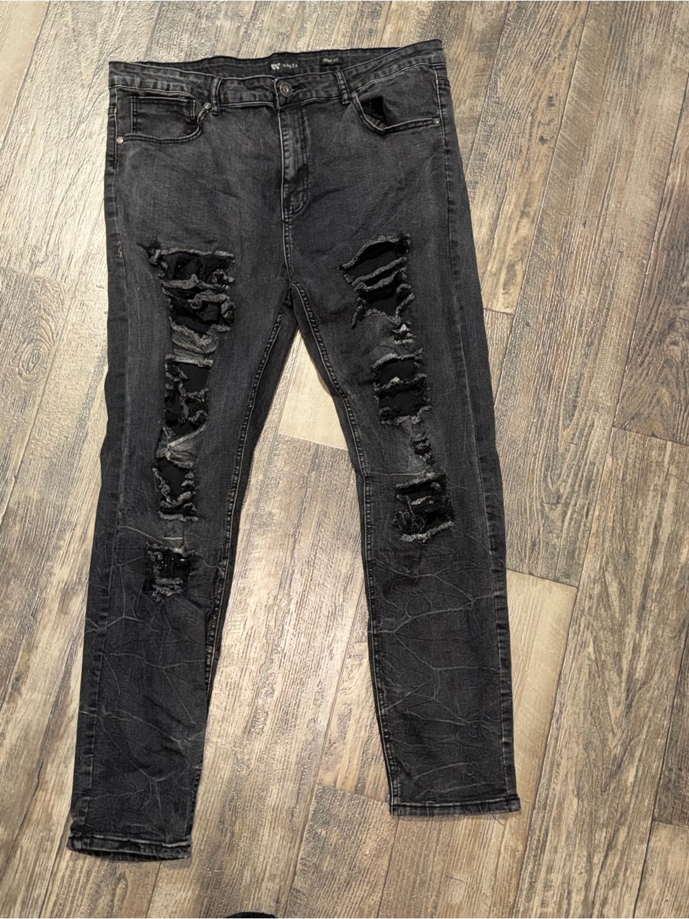 Black Distressed Skinny Jeans